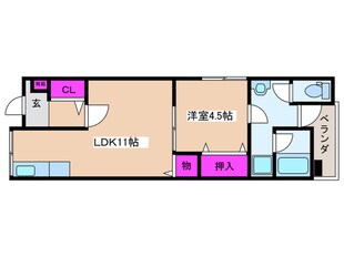 沢ノ町文化北向きの物件間取画像